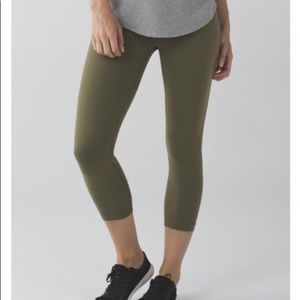 Lululemon Wunder Under Crop Leggings - Green